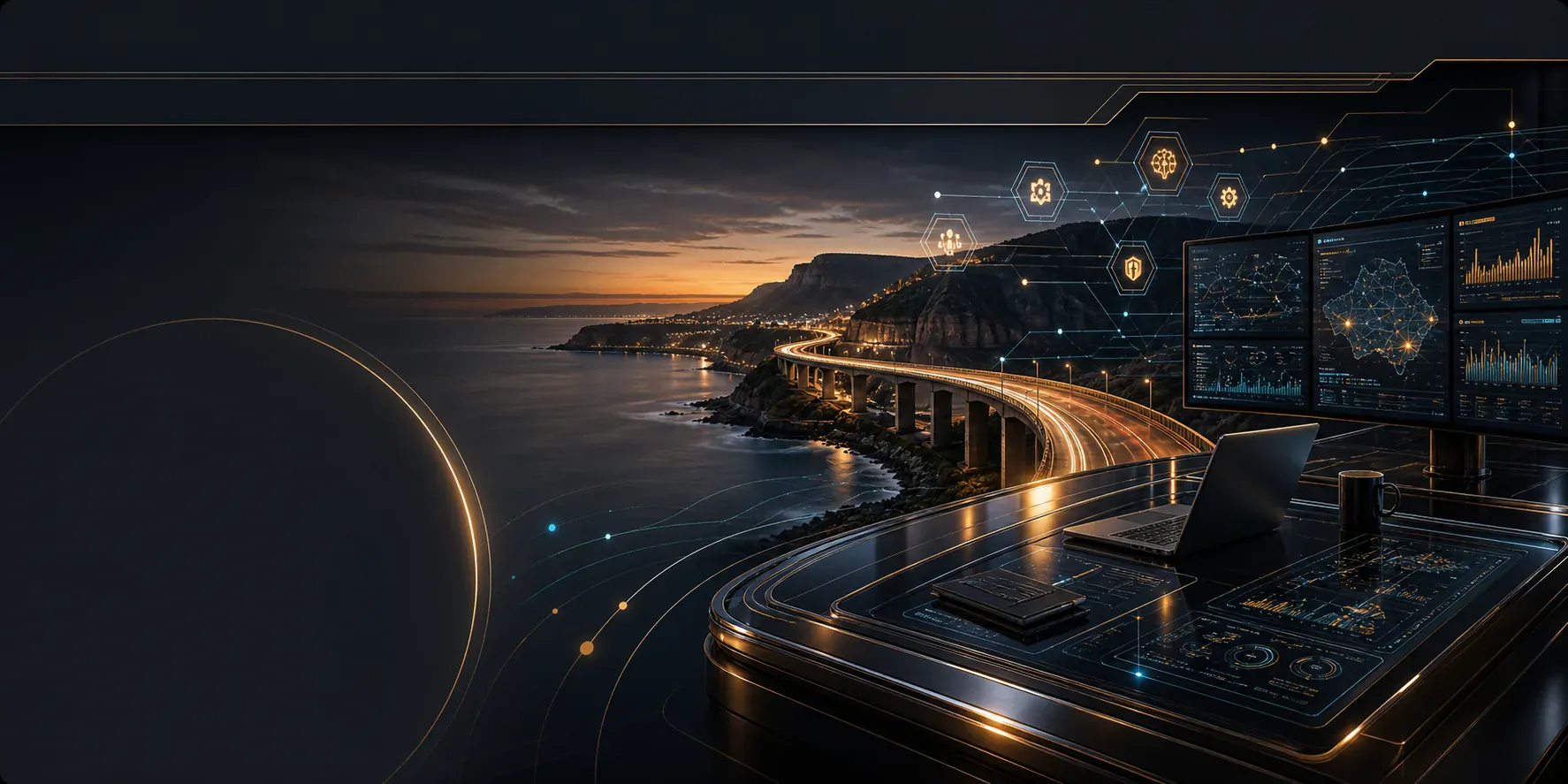 AI Kick Start Agentic Workflows course banner with a dark coastal command-room scene