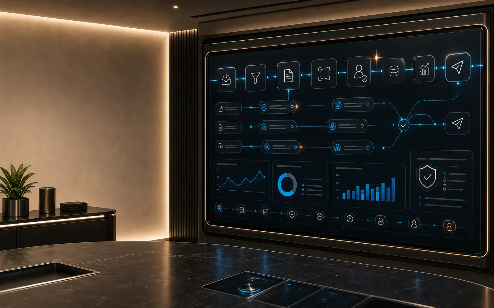 AI Kick Start service area map with automation, training, secure AI, and support signals